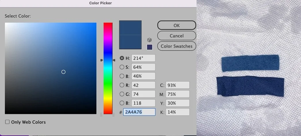 Here is how the felt came out (right , top) . The computer allows me to scan the color and
compare it to period examples, and we are close without making it totally bleached out like some of the aged examples. It satisfies its owner.

Before cutting 