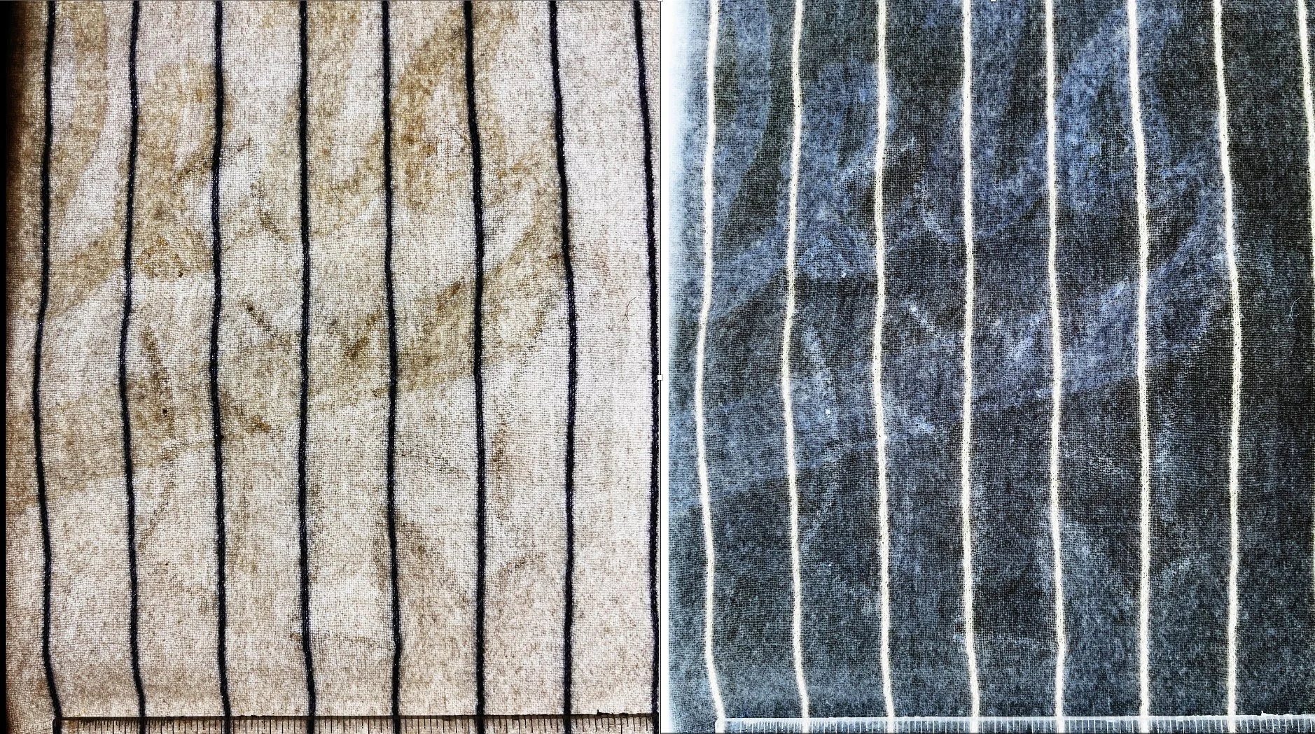 Using a combination of techniques which include using ultraviolet light, the light table and enhancing the image with all of the tools in Adobe Photoshop, we can now clearly see the outline of the Yankees emblem. If you look, you can also see the ver