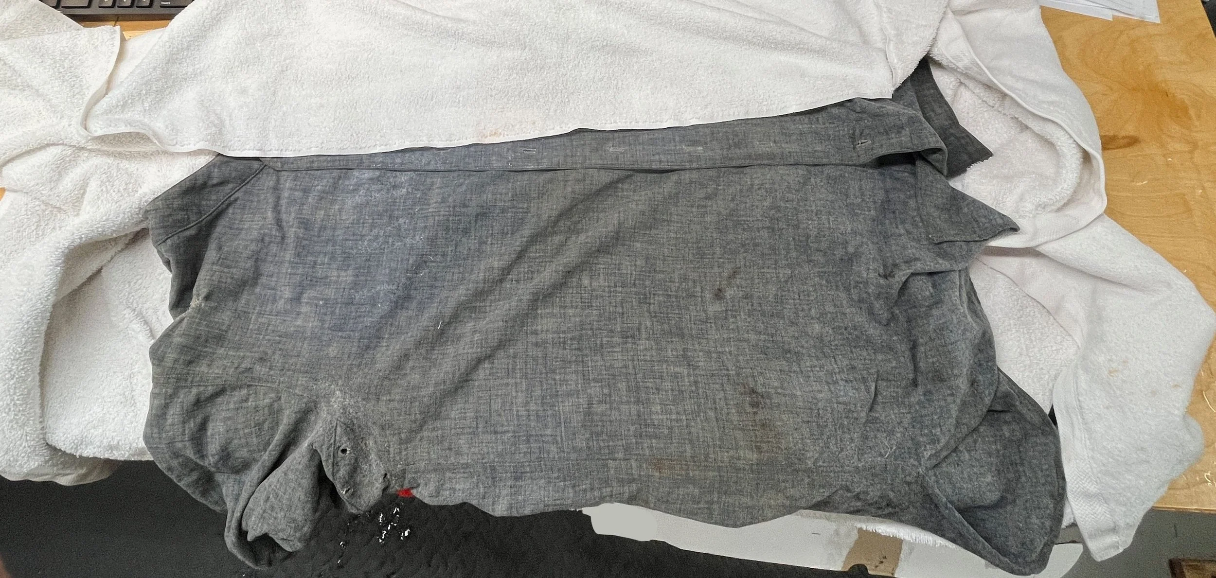 After blotting with towels and lying it flat to dry, the ghostly image fades again into silent invisibility.