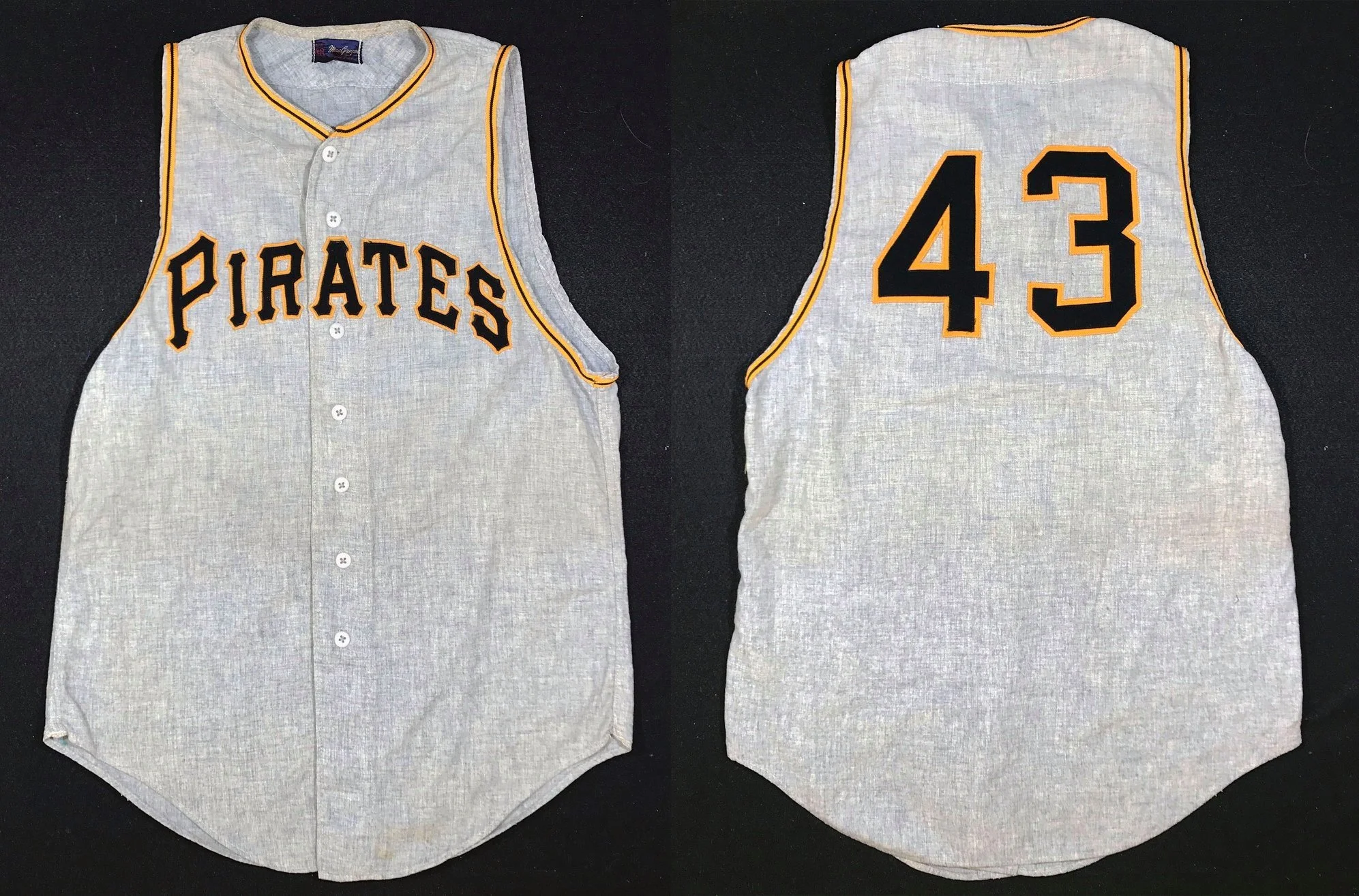 But that’s not the end of the story… we can’t leave the #43 jersey ruined and bare. That one is restored as well, using the modern trim, which unless I told you, you probably would not know it was not original.