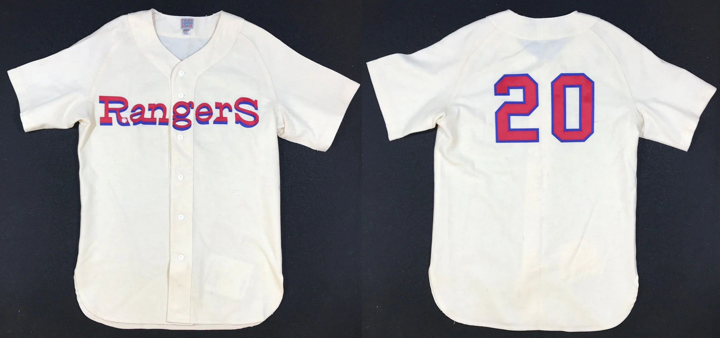 Here is the final product! To make this jersey, Steve bought a blank Ebbets Field Flannel cream colored jersey and I did the artwork, laser-cut and stitched the lettering in the proper tackle twill. I like this one enough that I think I want one for 