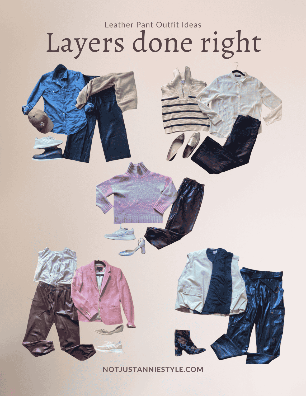 Effortless Transitional Style: Layered Looks with Leather Pants