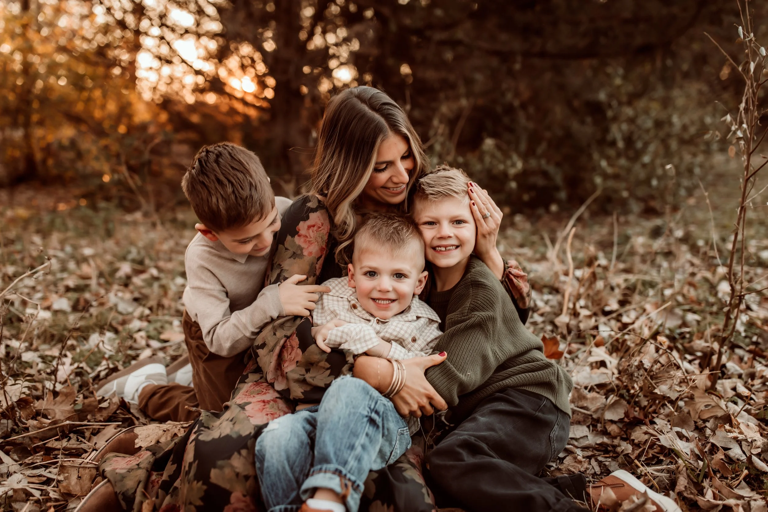Beautiful moody and warm autumn family session in Wichita
