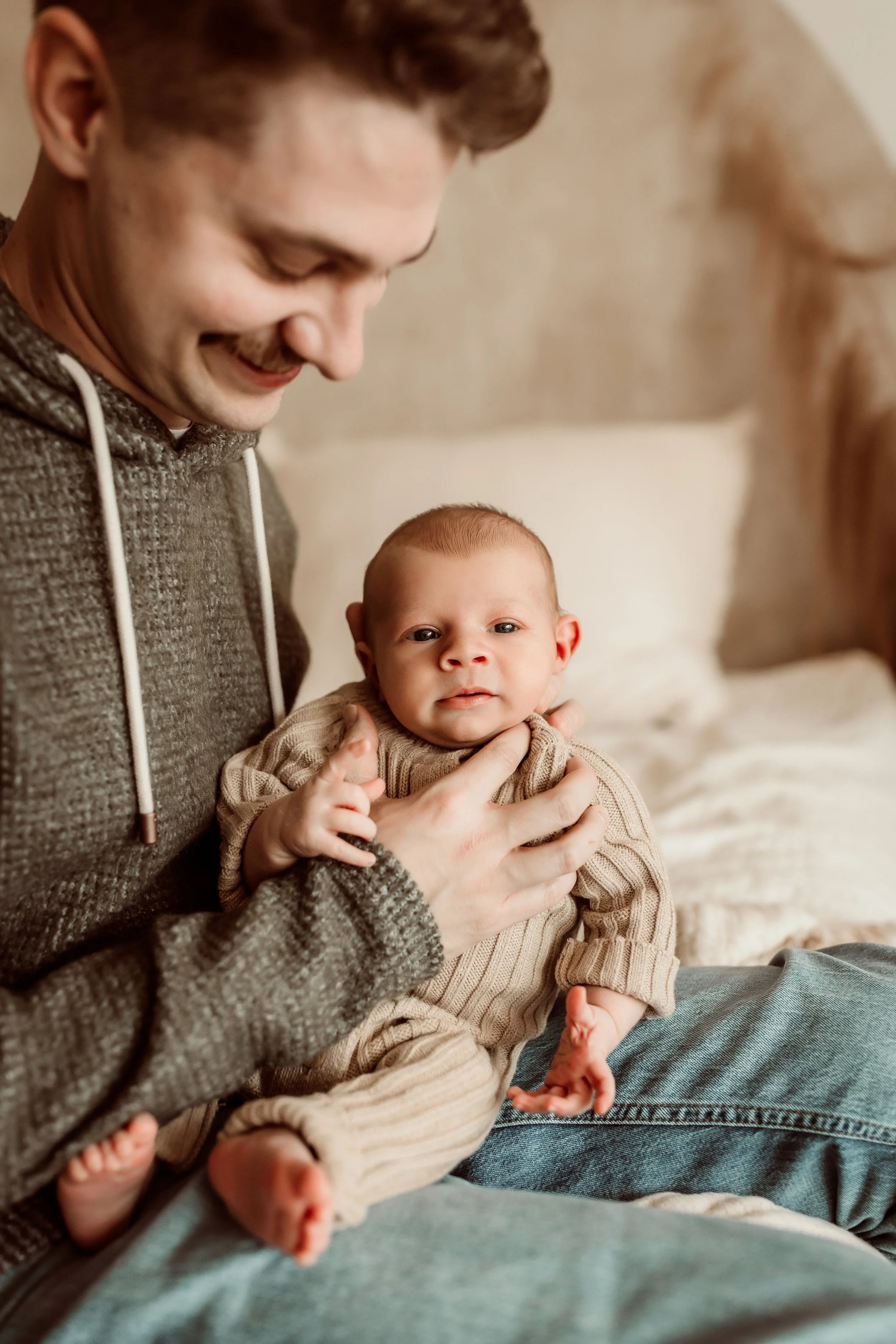 Beautiful photo of a newborn with father