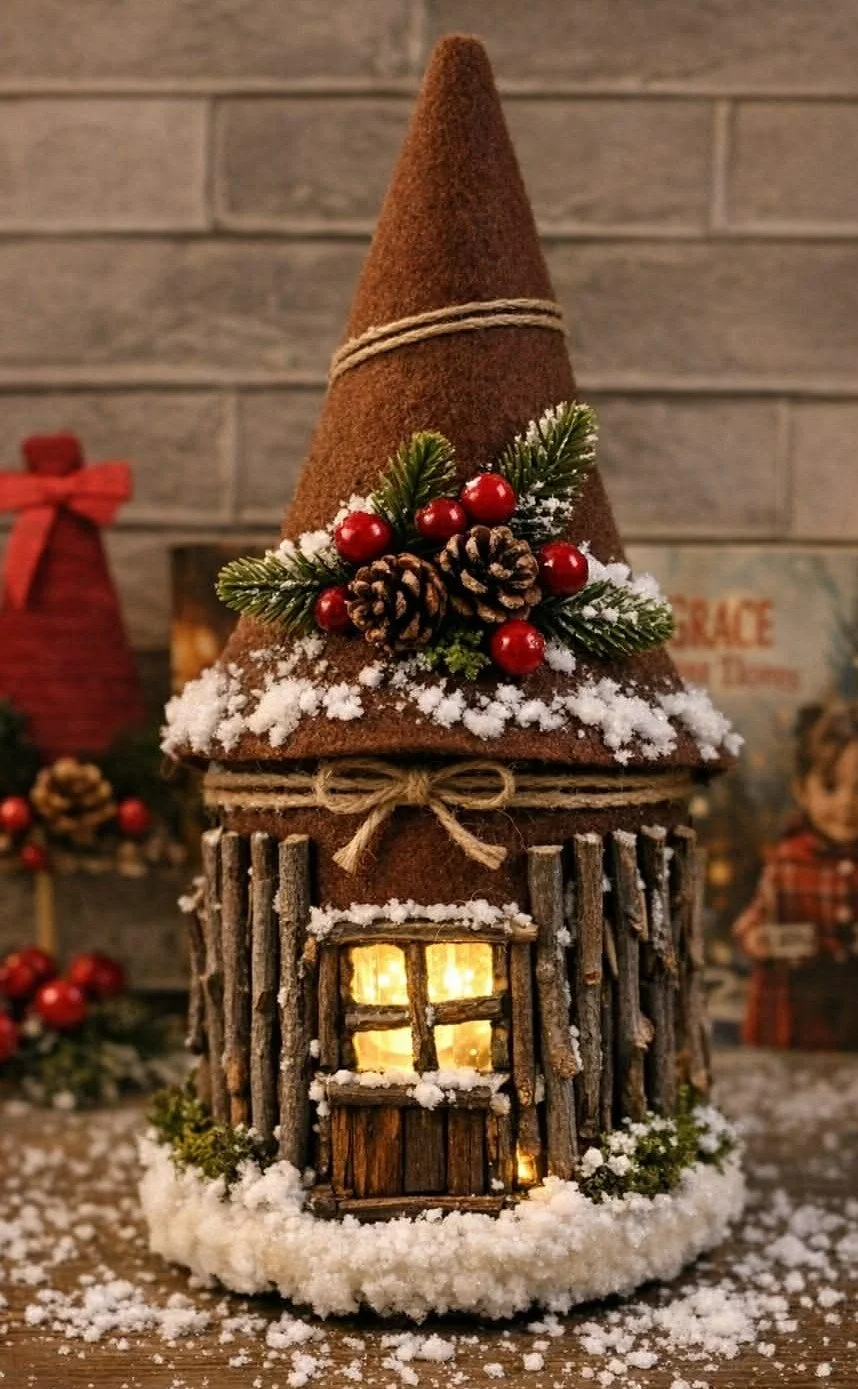 Enchanted Winter Cottage By The Crazy Bag Lady.