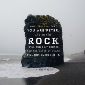 Jesus affirms Peter's faith confession and then shares that He (Jesus) will build His Church it.  Jesus has and always be the foundation of the church.  Any church that teaches otherwise is not worth your time.