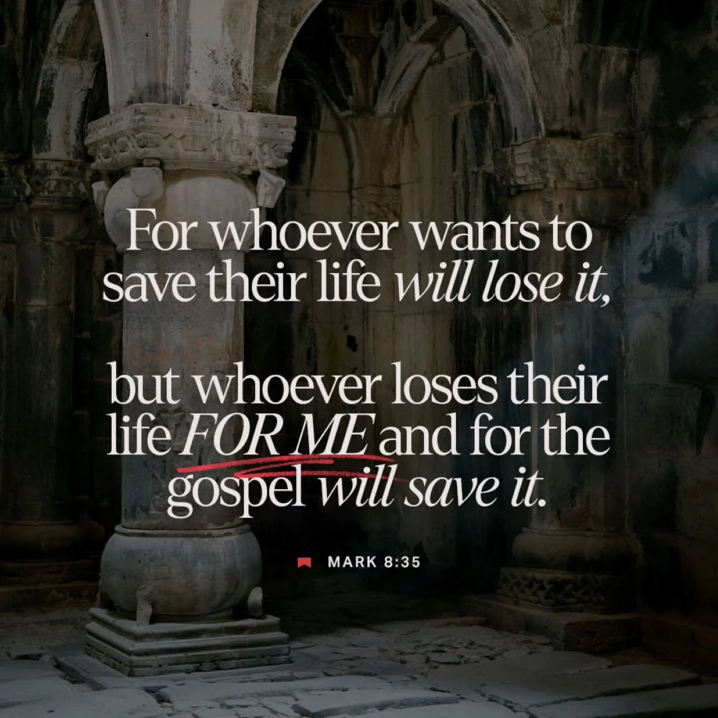 Life looks radically different when we lay our life down and take up the cross... it won't make sense to the world but it's what those who believe in Christ are called to do daily.