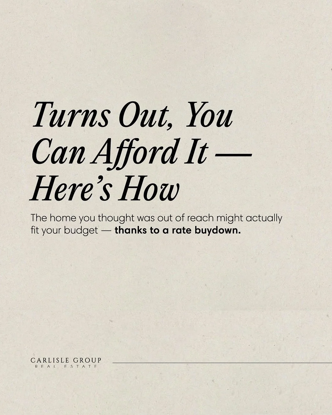 Think that today’s rates put your next move out of reach? Here’s something worth knowing โด
A rate buydown is a financing option that lets you temporarily lower your interest rate — and your monthly payment— for the first few