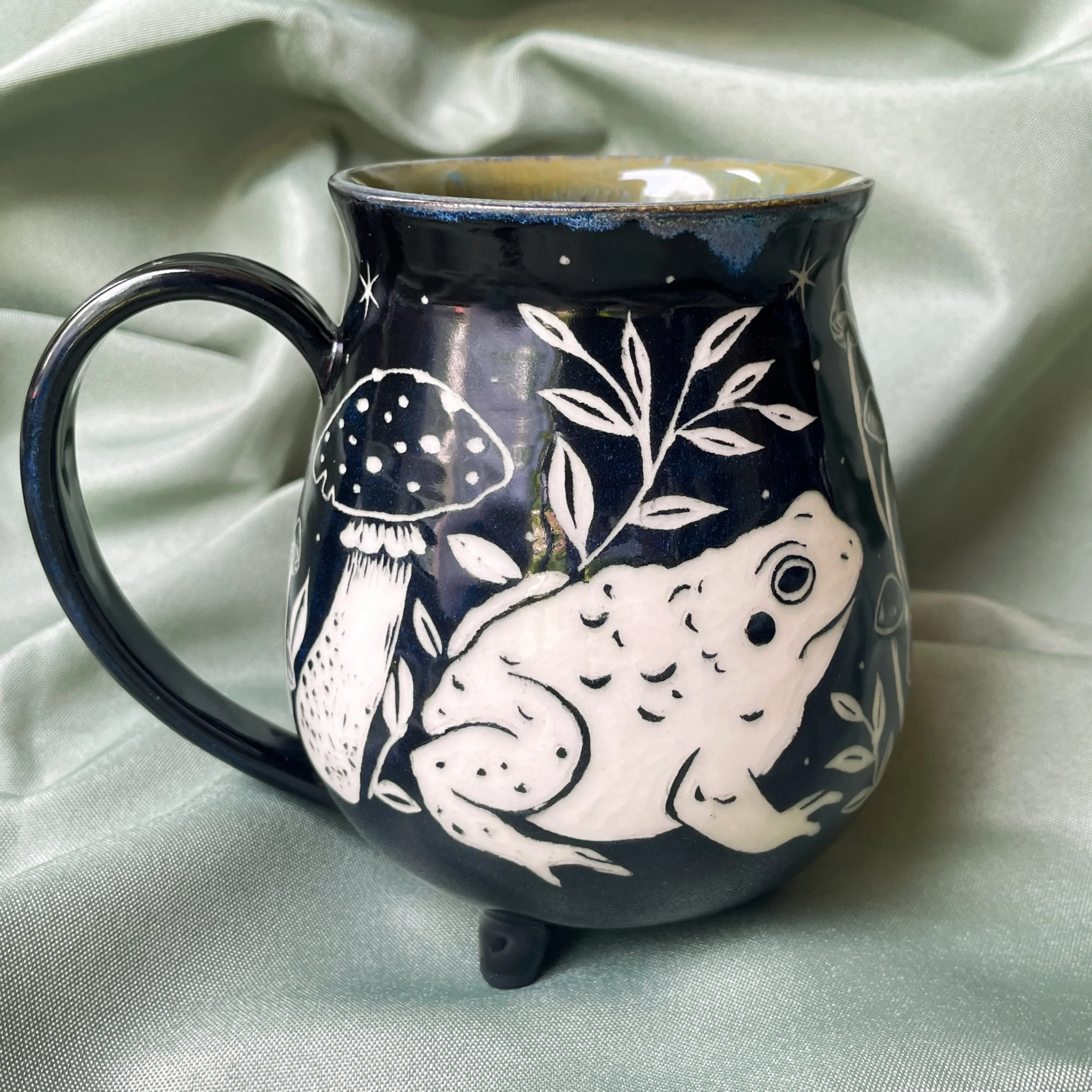 Cauldron Mug - Toad, Snail, and Mushrooms