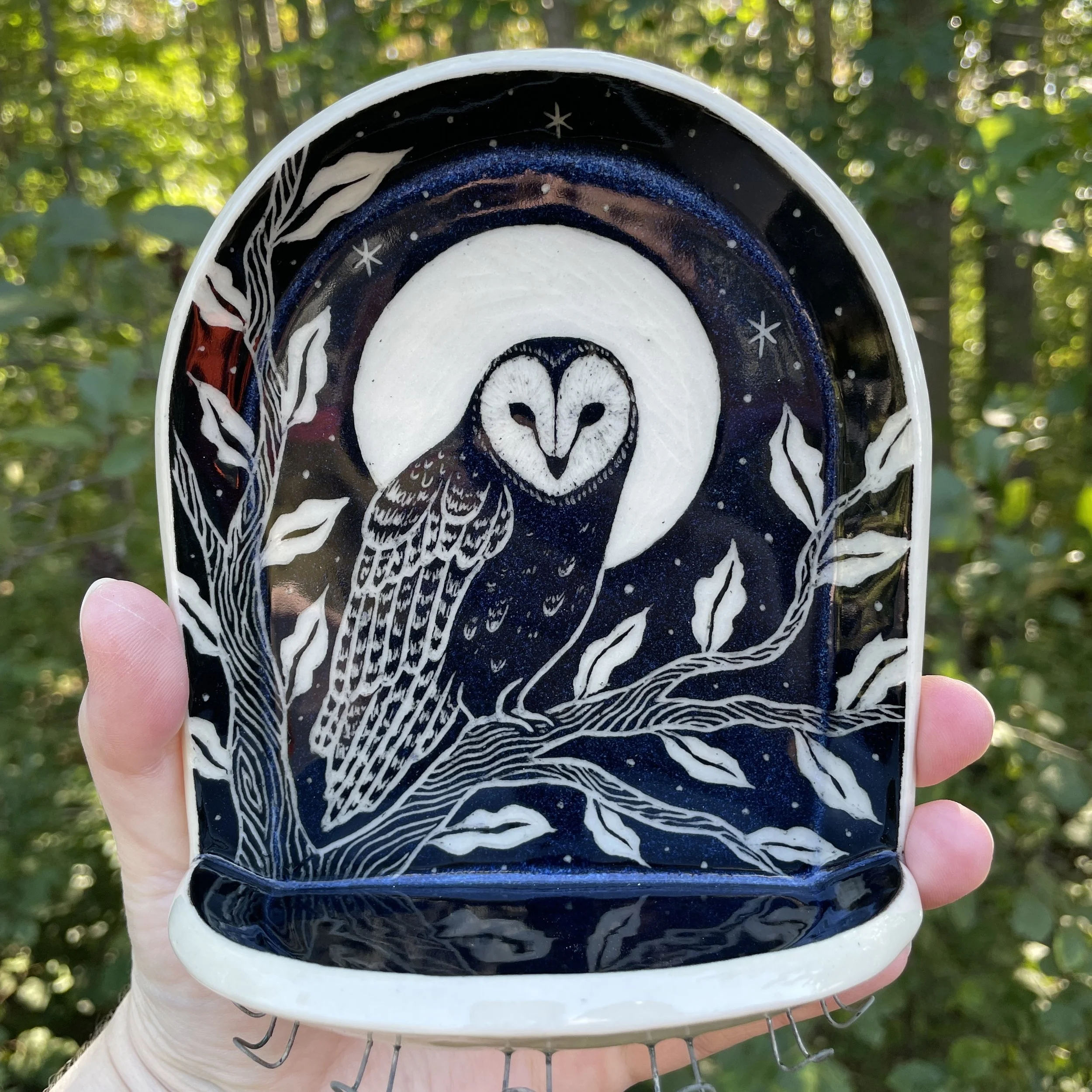 Altar Shelf with Hooks - Owl