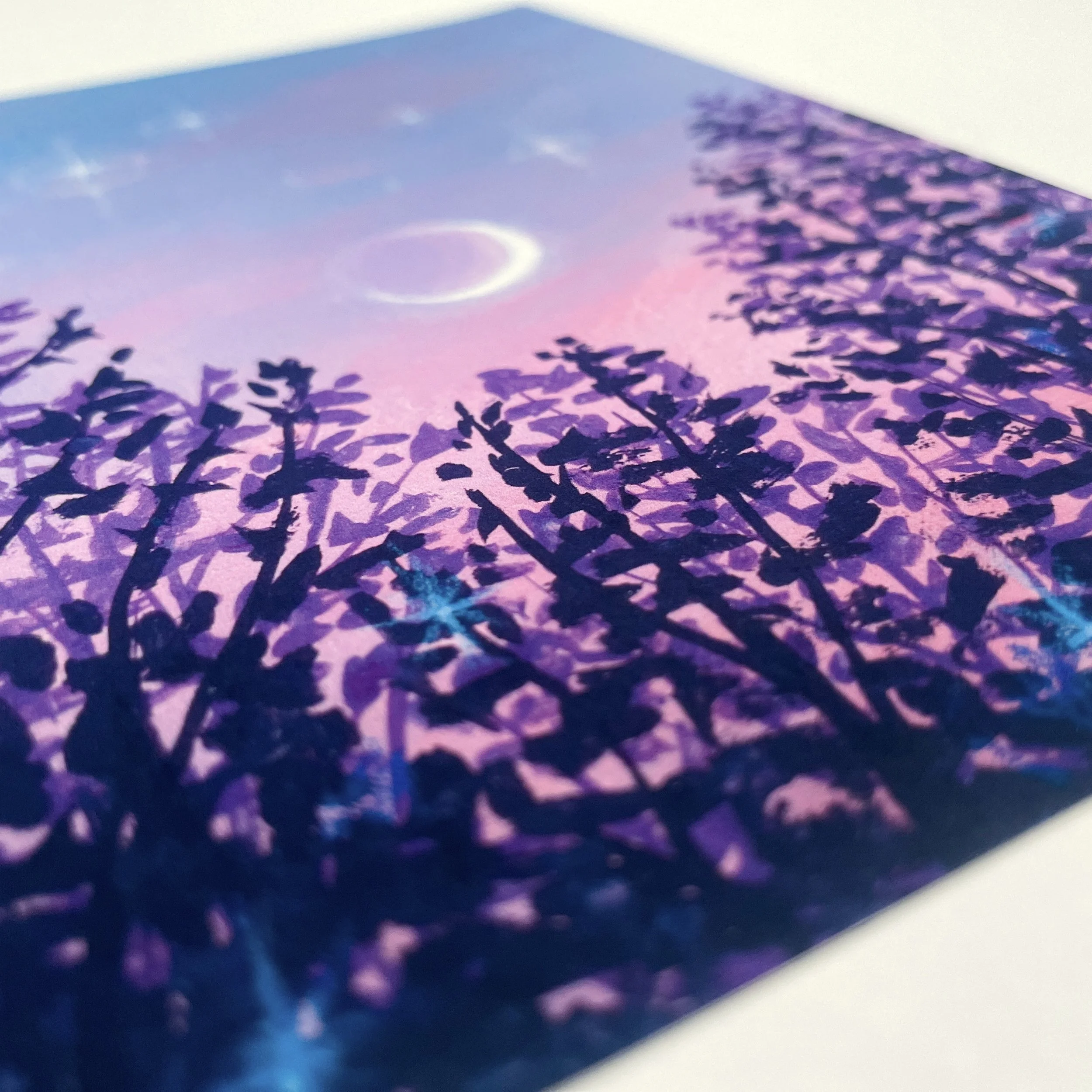 a close up shot of the quality of the art print.