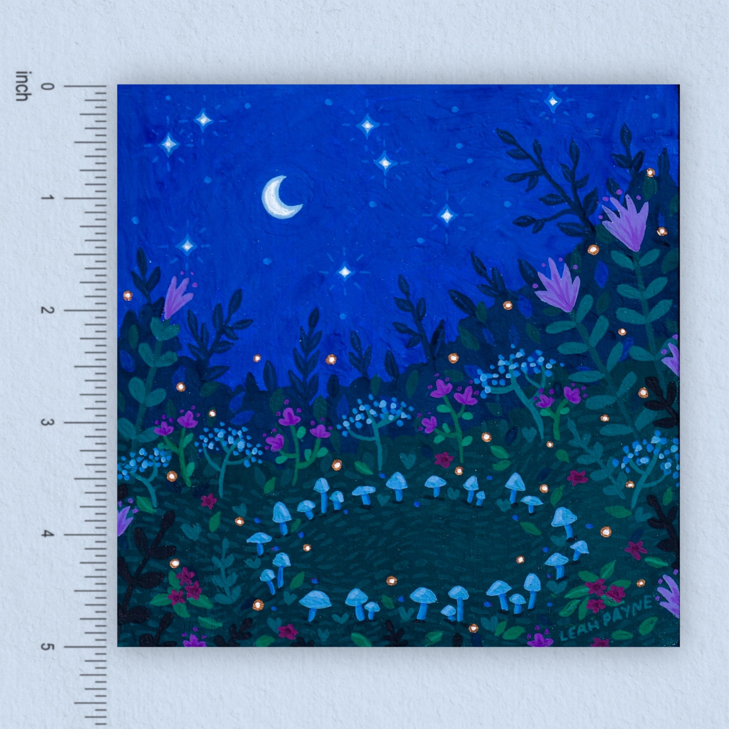 the print with a ruler showing it is 5 inches long.