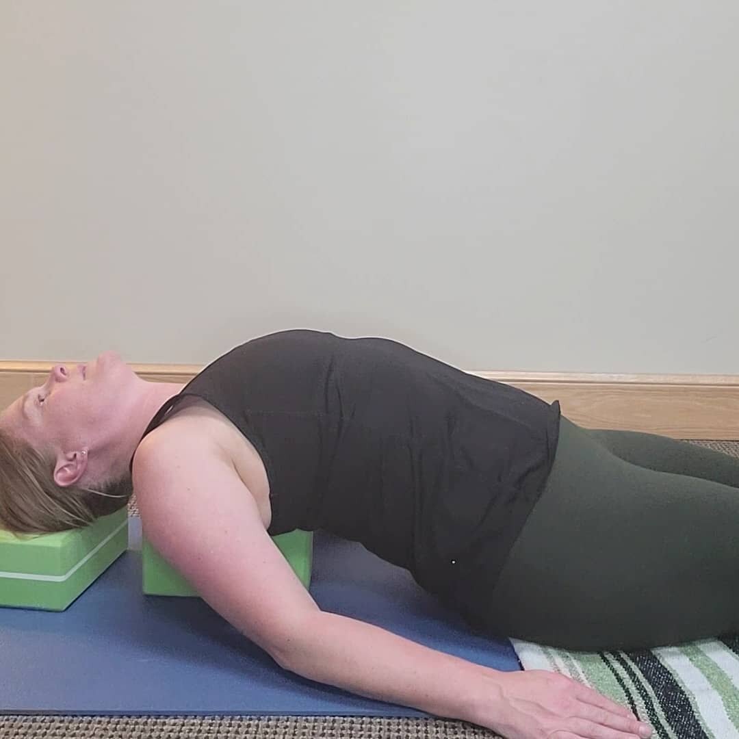 Sitting at the computer all day, then on your phone all night?! Take 5 min a rest in supported fish to unwind the posture from the day!