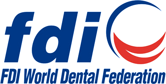 FDI World Dental Federation logo featuring the acronym 'fdi' in blue with a red and blue circular design to the right.