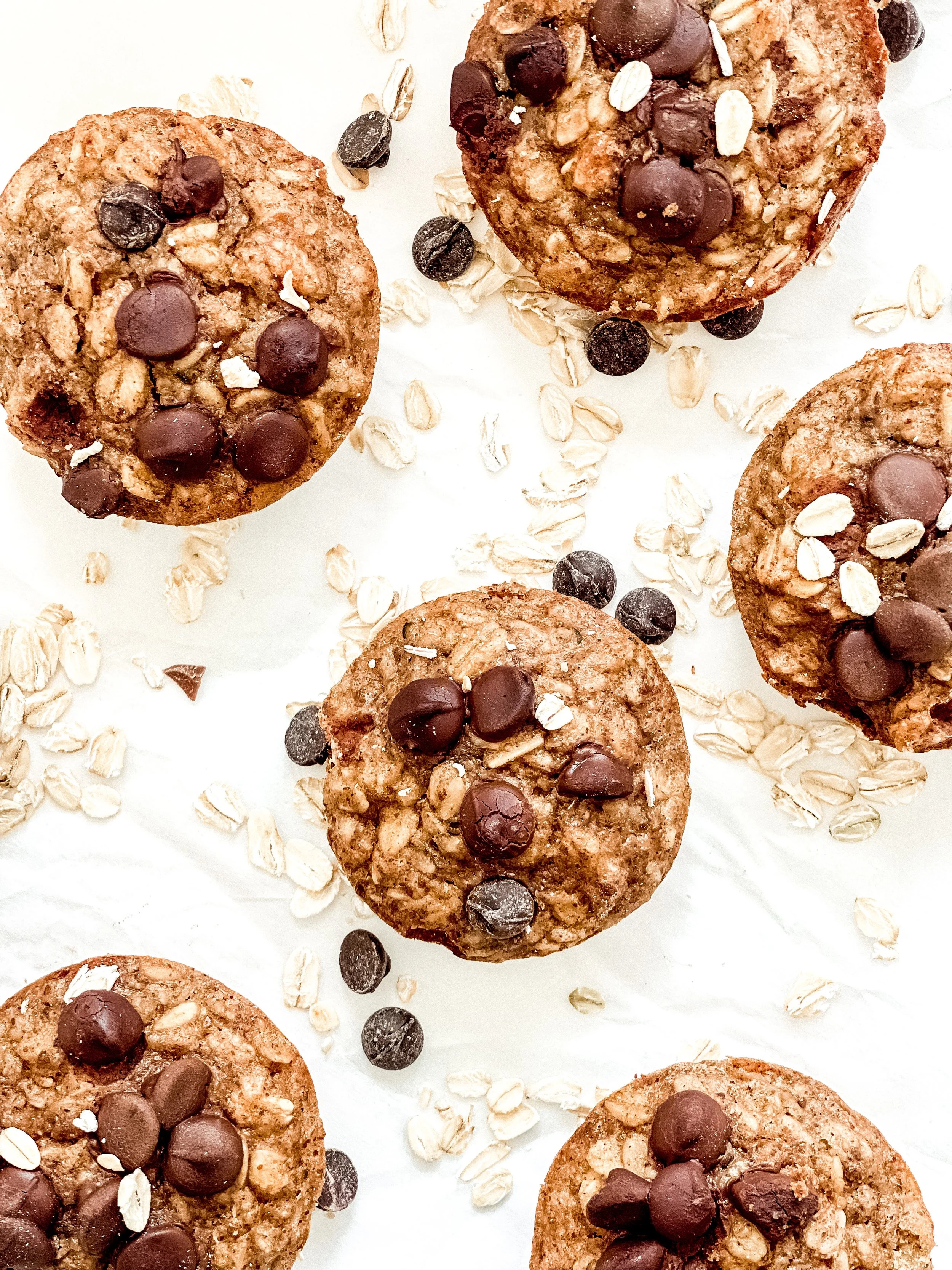 Chocolate Chip Banana Baked Oatmeal Cups