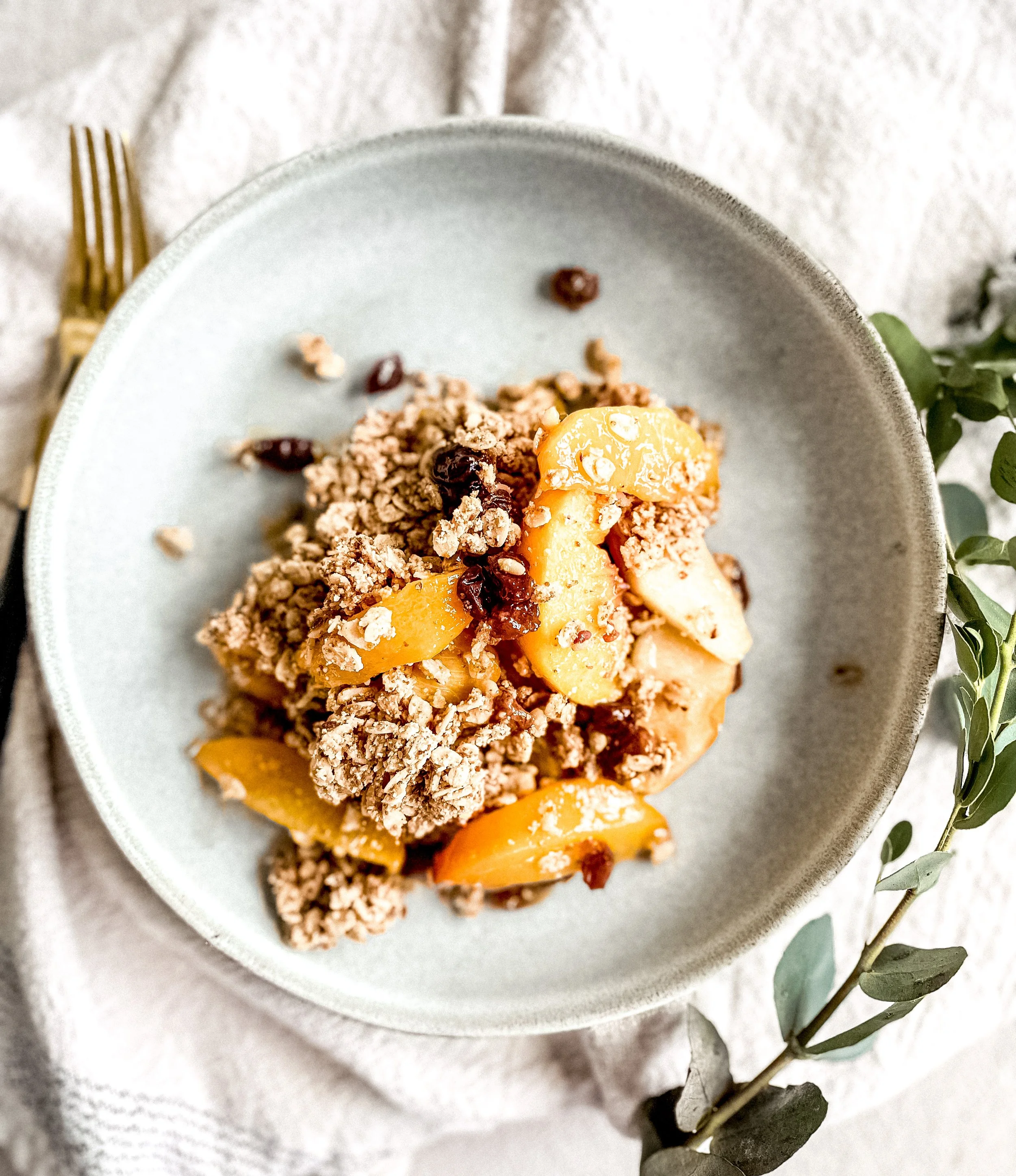 Healthier Apple Peach Cobbler
