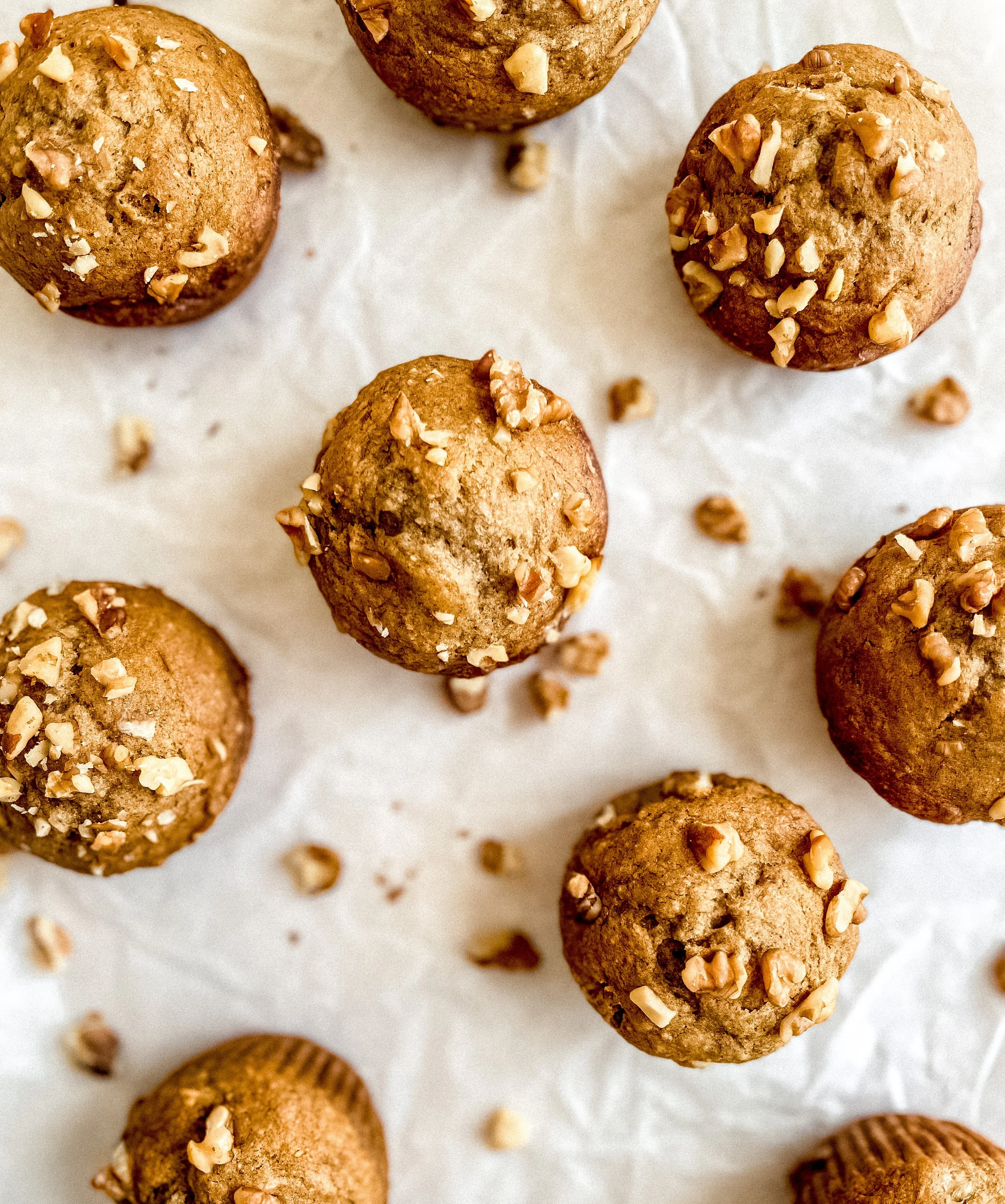 Cinnamon Banana Pecan Muffins