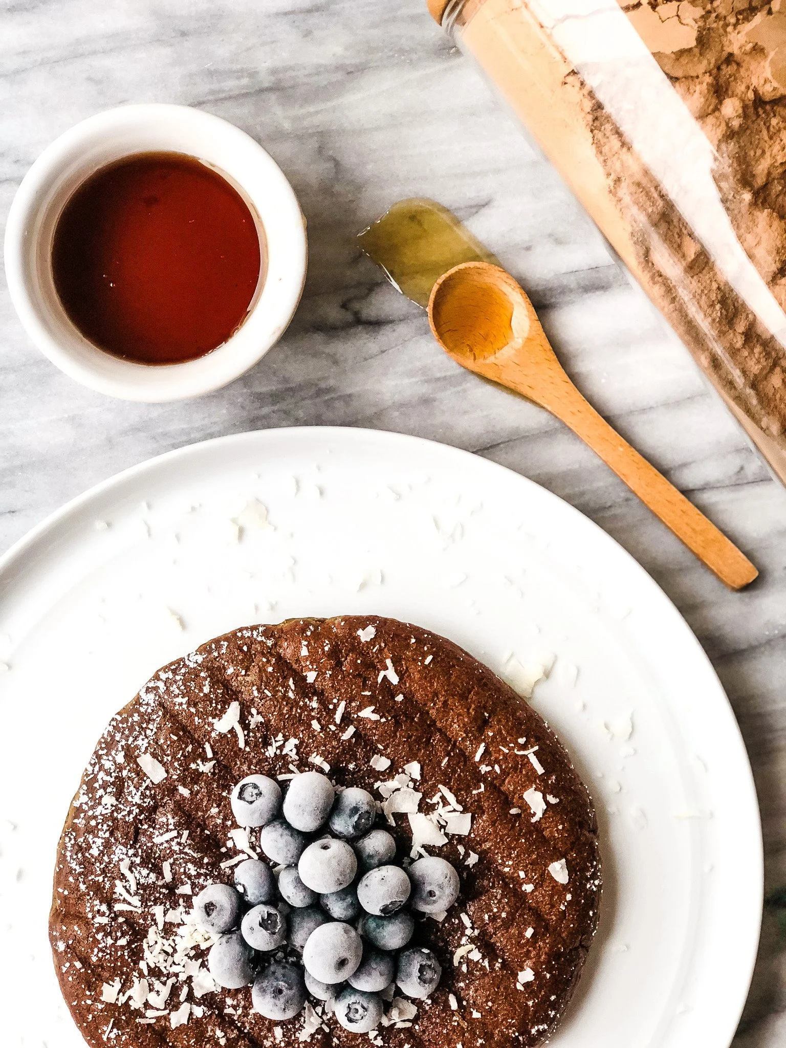 Chocolate Protein Banana Pancakes