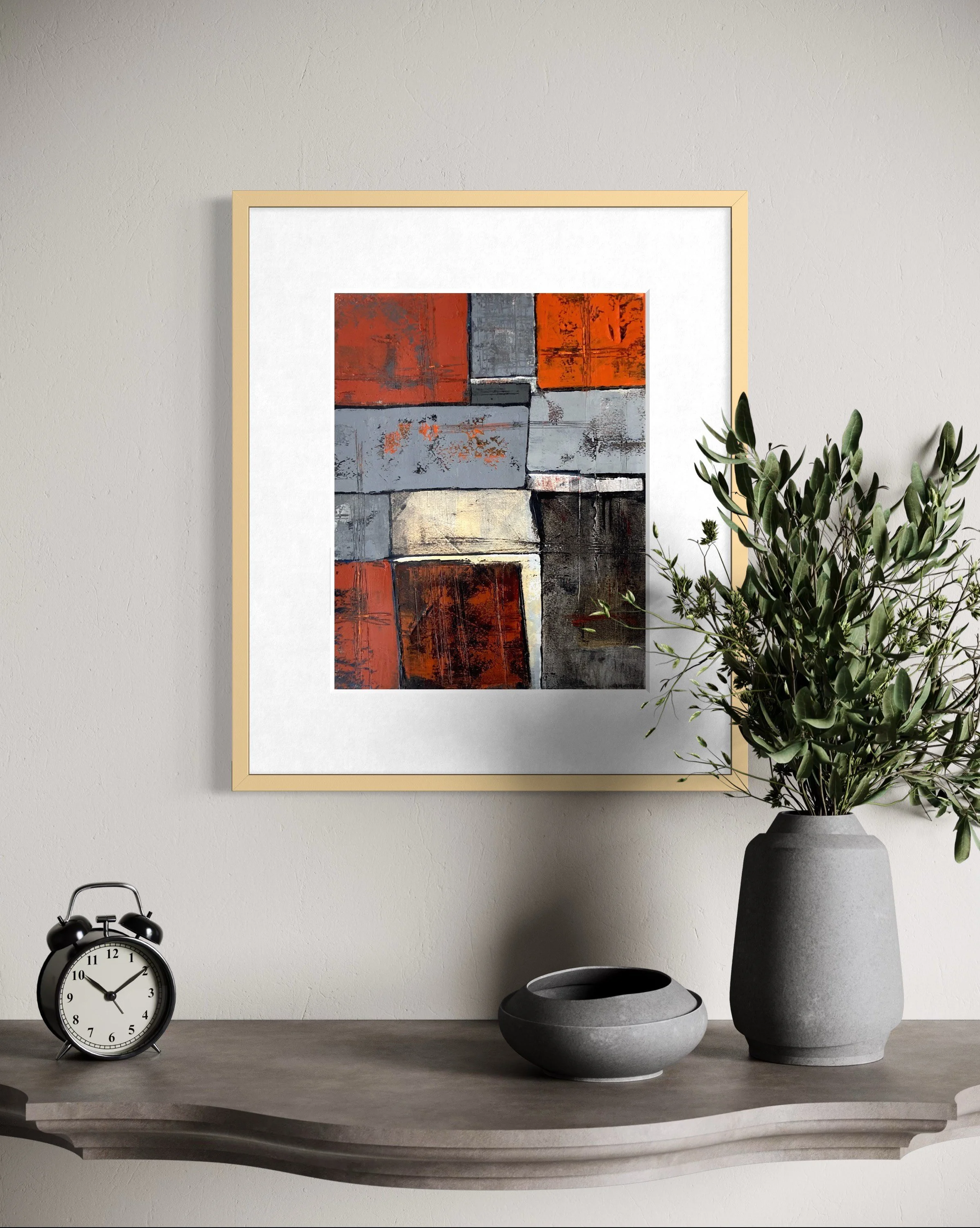 Cracks in the Foundation - Acrylic on paper, matted and framed or unframed