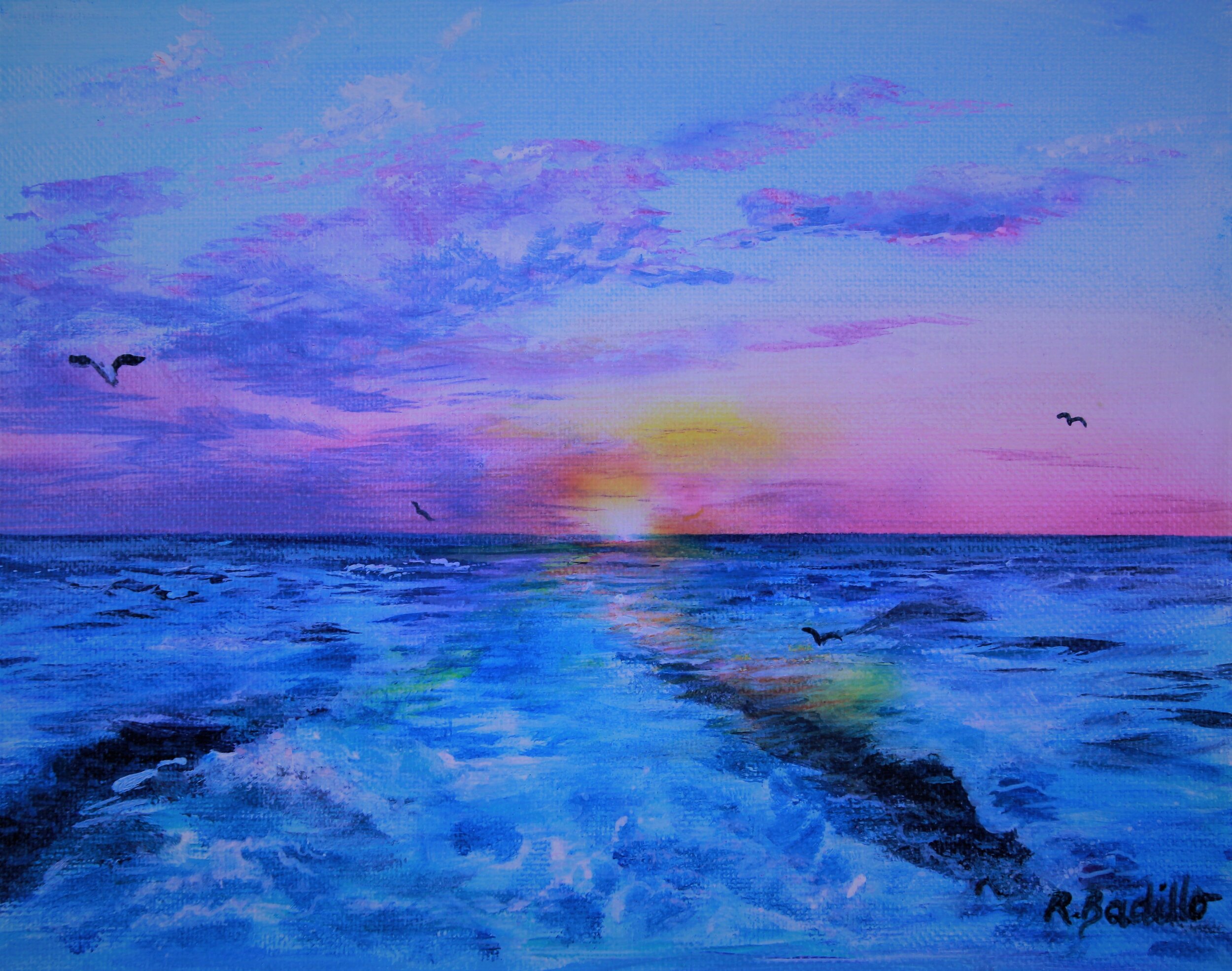 "Sea Breeze" Acrylic painting on 8"x10" gallery wrapped canvas. $120 Original