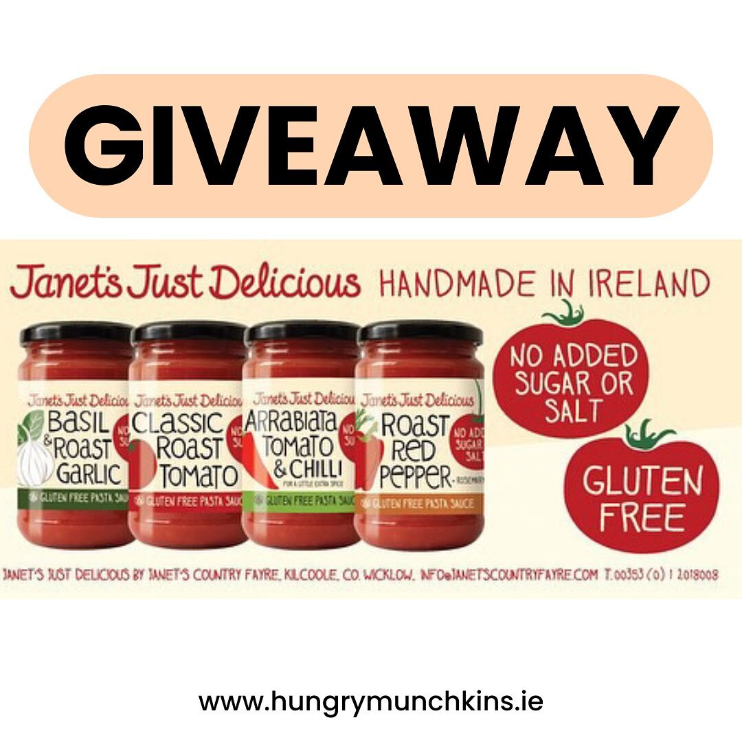 ⭐️ GIVEAWAY TIME ❤️🎉

Delighted to have another super prize to give away to 3 lucky winners!! 

Ive an assortment of 6 delicious @janetscountryfayre  Pasta &amp; Pizza sauces to give away to 3 different people 🥳! 

Made locally in Kilcoole, Co. Wic