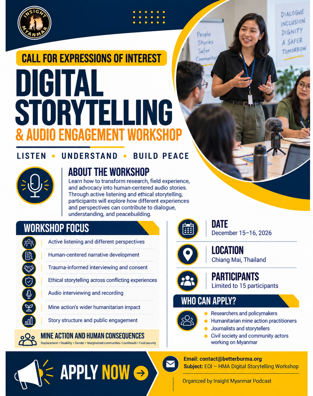 Digital Storytelling and Audio Engagement Workshop poster