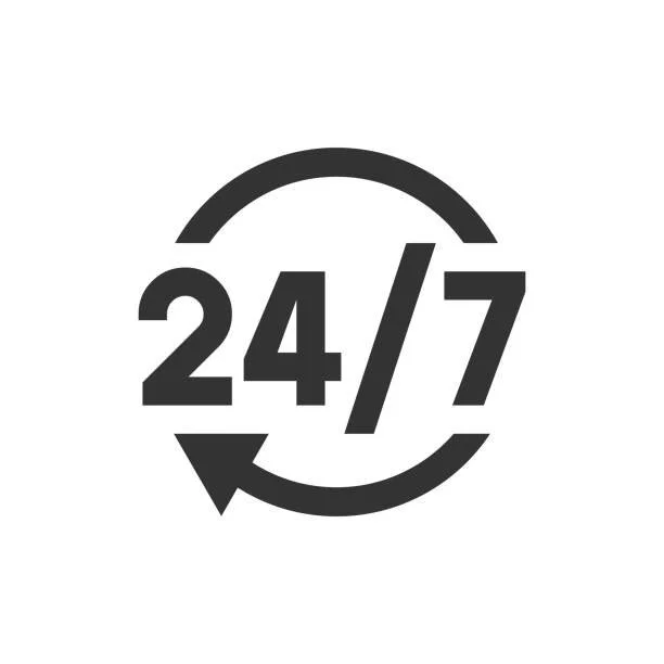 24/7 availability icon representing around-the-clock dental care - How Does Invisalign Work in Westfield, IN?