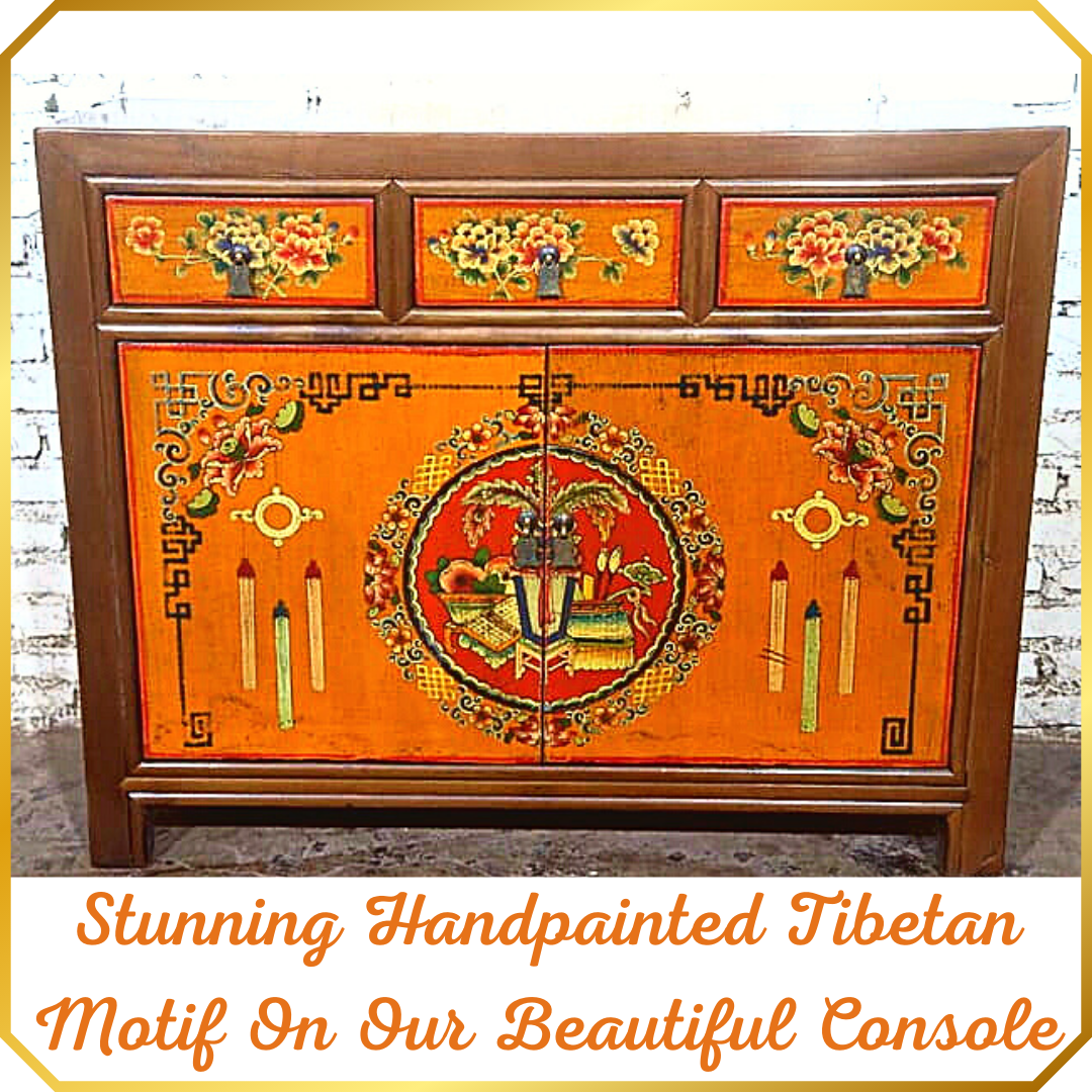 Stunning Handpainted Tibetan Motif On Our Tibetan Console.png