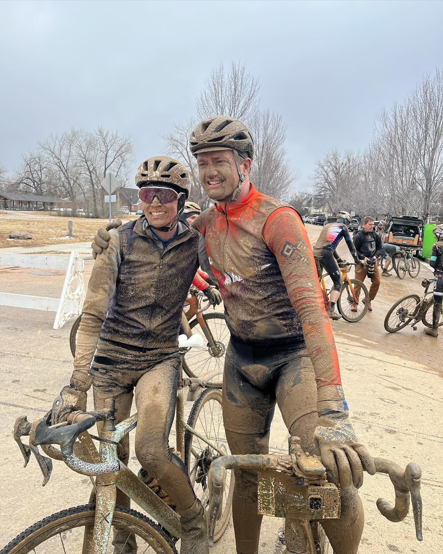 Lovely day at the @oldmanwinterrally @gwenjorgensen and I signed up for the 50km and previewed the course quite a few times but never under today&rsquo;s course conditions. Last night after the 10 inches of snow I changed our wheels to CX mud wheels 