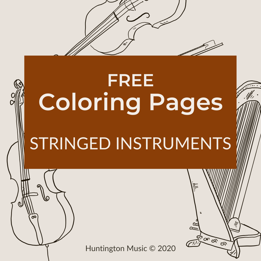 Colouring Activity String Instruments Coloring Pages: Stringed Instruments — Huntington Music