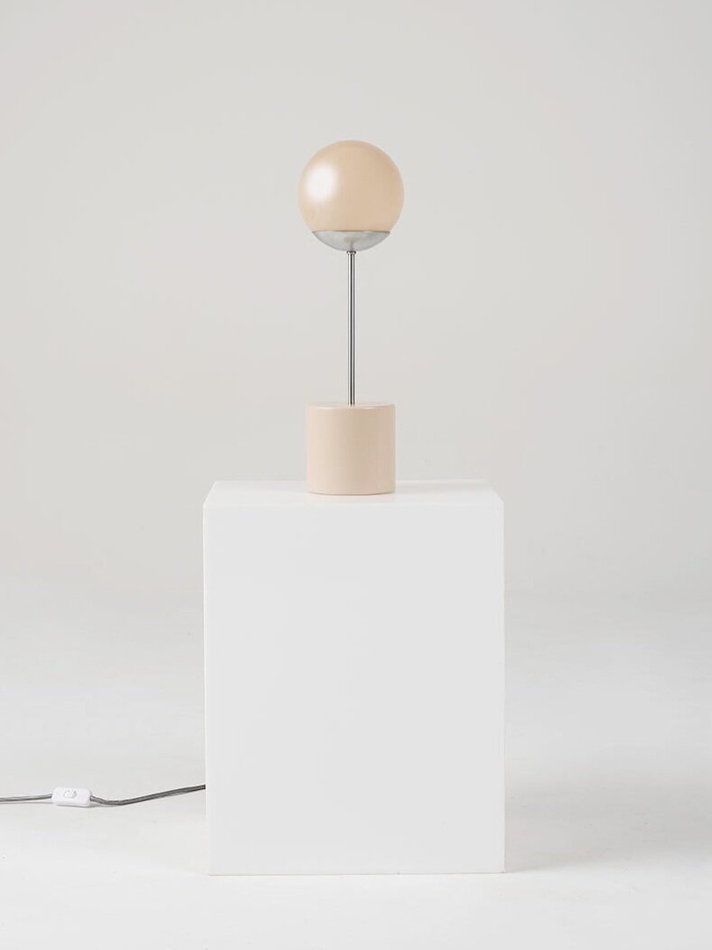 Line Table Lamp in Blush and Chrome. Designed By Douglass &amp; Bec (Snelling Studio)
