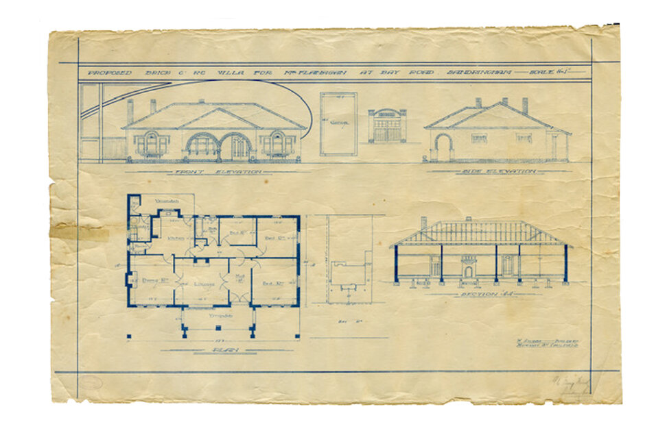Original plans for the home. Image: courtesy of the owner.