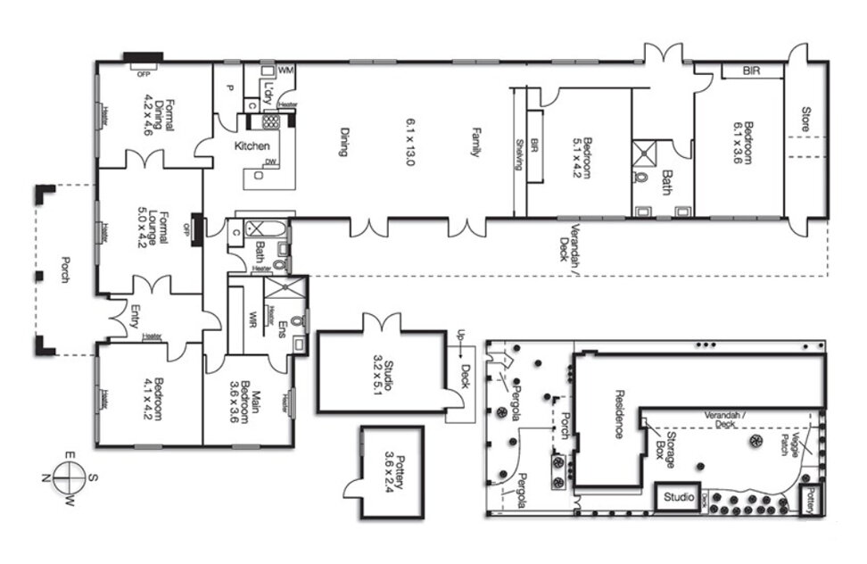 Plans from the purchase of the property show the circa 2005 addition, which fortunately does not impact the front facade.