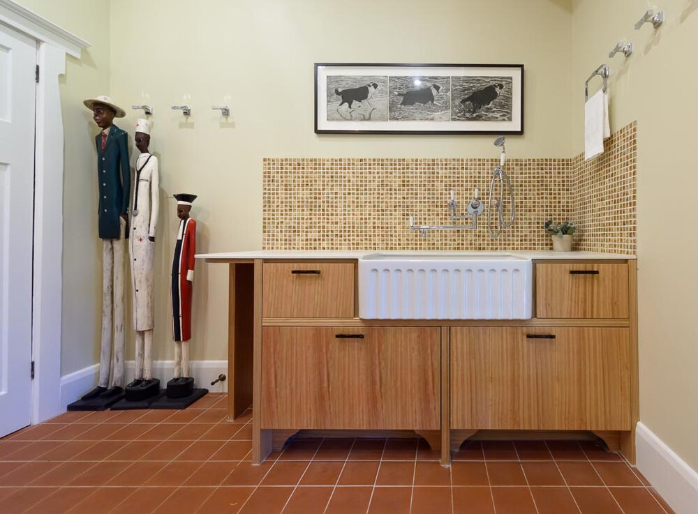 The dog wash station, one of our favourite inclusions and a great example of how older homes can be adapted for current needs without losing their original character. Image: VSTYLE