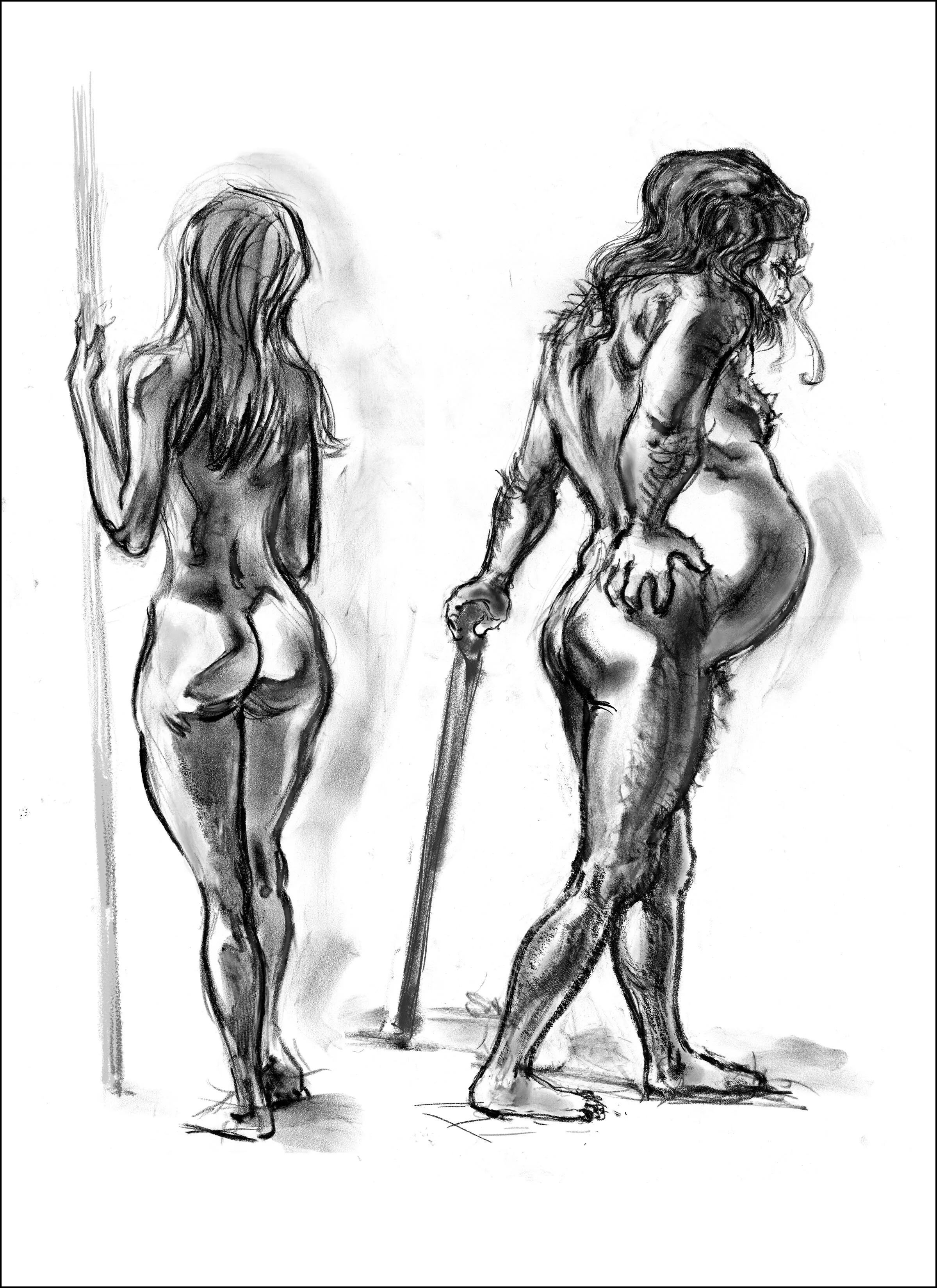  Art Directors Guild Draw Session  Charcoal  Models: Kiki &amp; Peter 