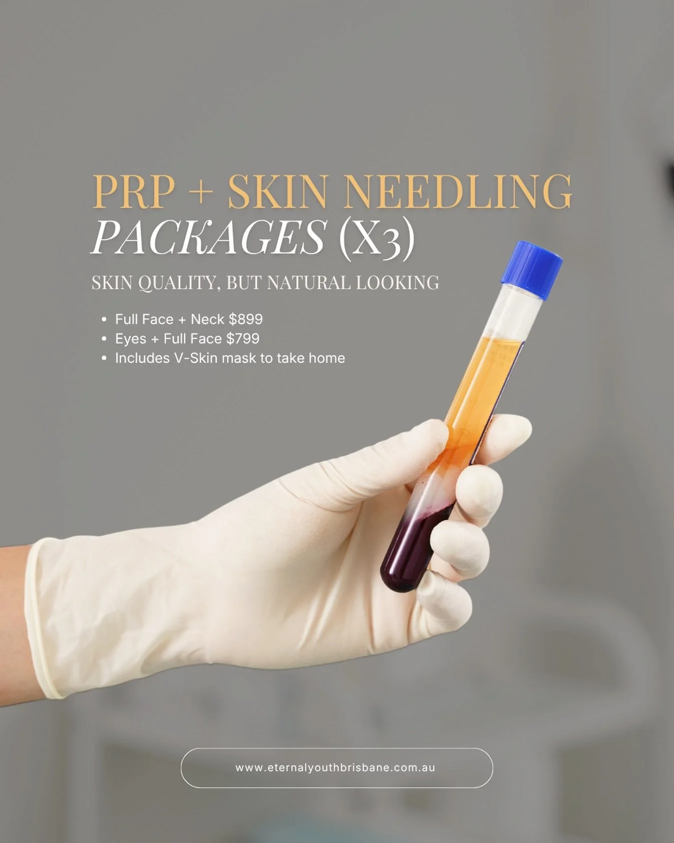 PRP + Skin Needling Packages are back for a limited number of bookings this round.

Option 1: Full Face + Neck PRP + Skin Needling x3 $899
Option 2: Eyes + Full Face PRP + Skin Needling x3 $799
Includes a V-Skin mask to take home.

If skin quality is