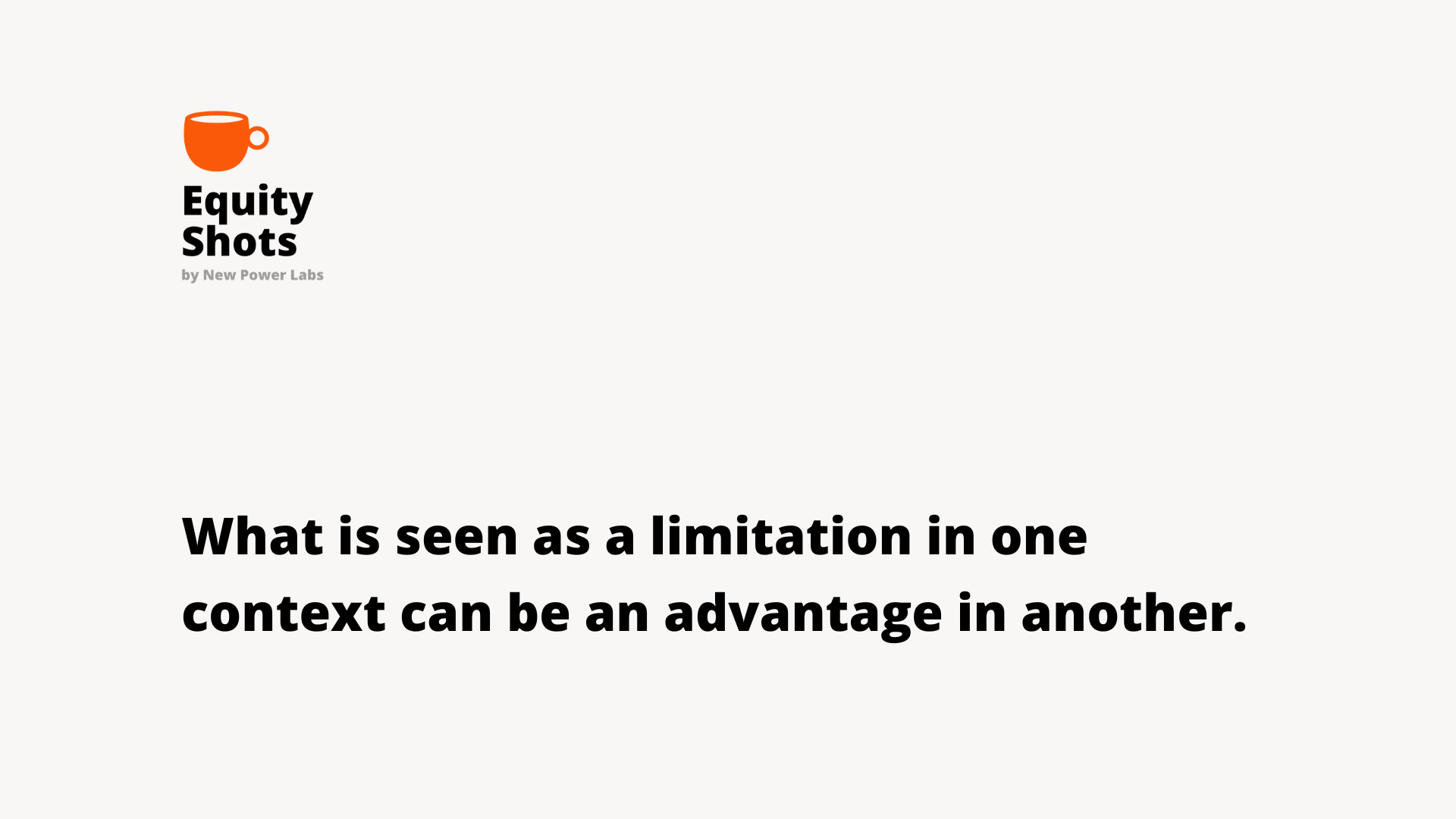When the difference is the advantage