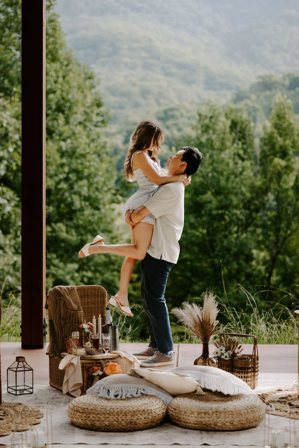 luxury picnic proposal set up to propose at in Engadine