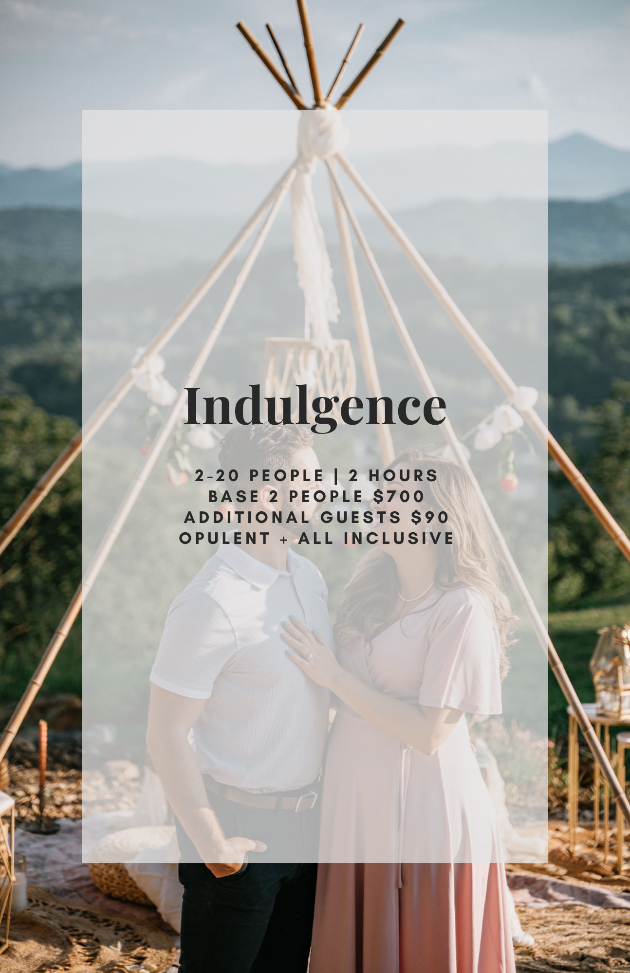 Indulgence Package by Asheville Luxury Picnics – an all-inclusive premium picnic experience for proposals, weddings, and milestone celebrations.