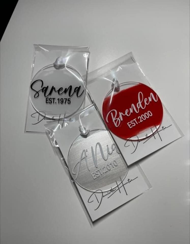 3in Acrylic Round Ornament