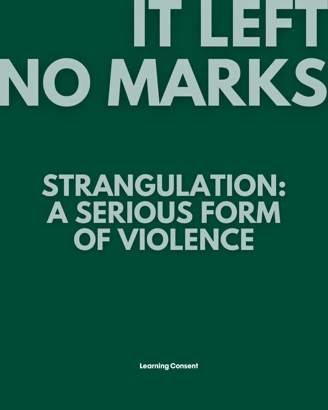 Strangulation is often experienced as part of 𝘀𝗲𝘅𝘂𝗮𝗹 𝘃𝗶𝗼𝗹𝗲𝗻𝗰𝗲.⁠
⁠
Putting any pressure on someone&rsquo;s neck is a risky practice. It's sometimes engaged in consensual kinky sex and called sexual choking. ⁠
⁠
At 𝗟𝗲𝗮𝗿𝗻𝗶𝗻𝗴 𝗖𝗼𝗻