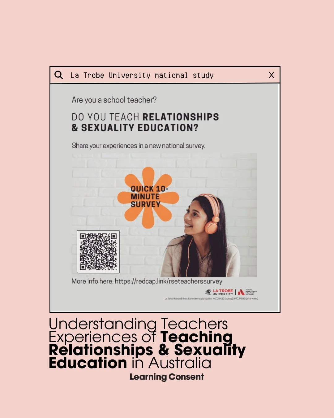 𝗨𝘀𝗲 𝘆𝗼𝘂𝗿 𝘃𝗼𝗶𝗰𝗲 𝘁𝗼 𝘀𝗵𝗮𝗽𝗲 𝘁𝗵𝗲 𝗳𝘂𝘁𝘂𝗿𝗲 𝗼𝗳 𝗥𝗲𝗹𝗮𝘁𝗶𝗼𝗻𝘀𝗵𝗶𝗽𝘀 &amp; 𝗦𝗲𝘅𝘂𝗮𝗹𝗶𝘁𝘆 𝗘𝗱𝘂𝗰𝗮𝘁𝗶𝗼𝗻 𝗶𝗻 𝗔𝘂𝘀𝘁𝗿𝗮𝗹𝗶𝗮𝗻 𝘀𝗰𝗵𝗼𝗼𝗹𝘀⁠
⁠
Are you a teacher or pre-service teacher delivering/likely to deliv