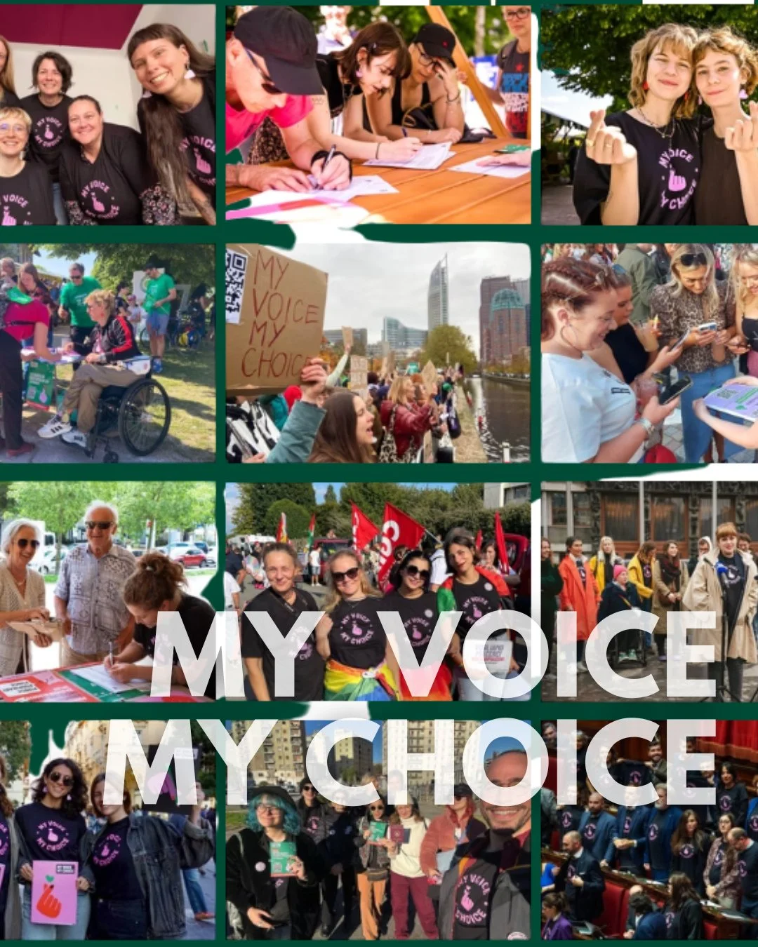 Across Europe, more than 20 million women do not have access to abortion. ⁠
⁠
𝙈𝙮 𝙑𝙤𝙞𝙘𝙚, 𝙈𝙮 𝘾𝙝𝙤𝙞𝙘𝙚 is a reproductive rights initiative evolving into one of Europe's largest feminist movements - bringing together more than 300 organisati