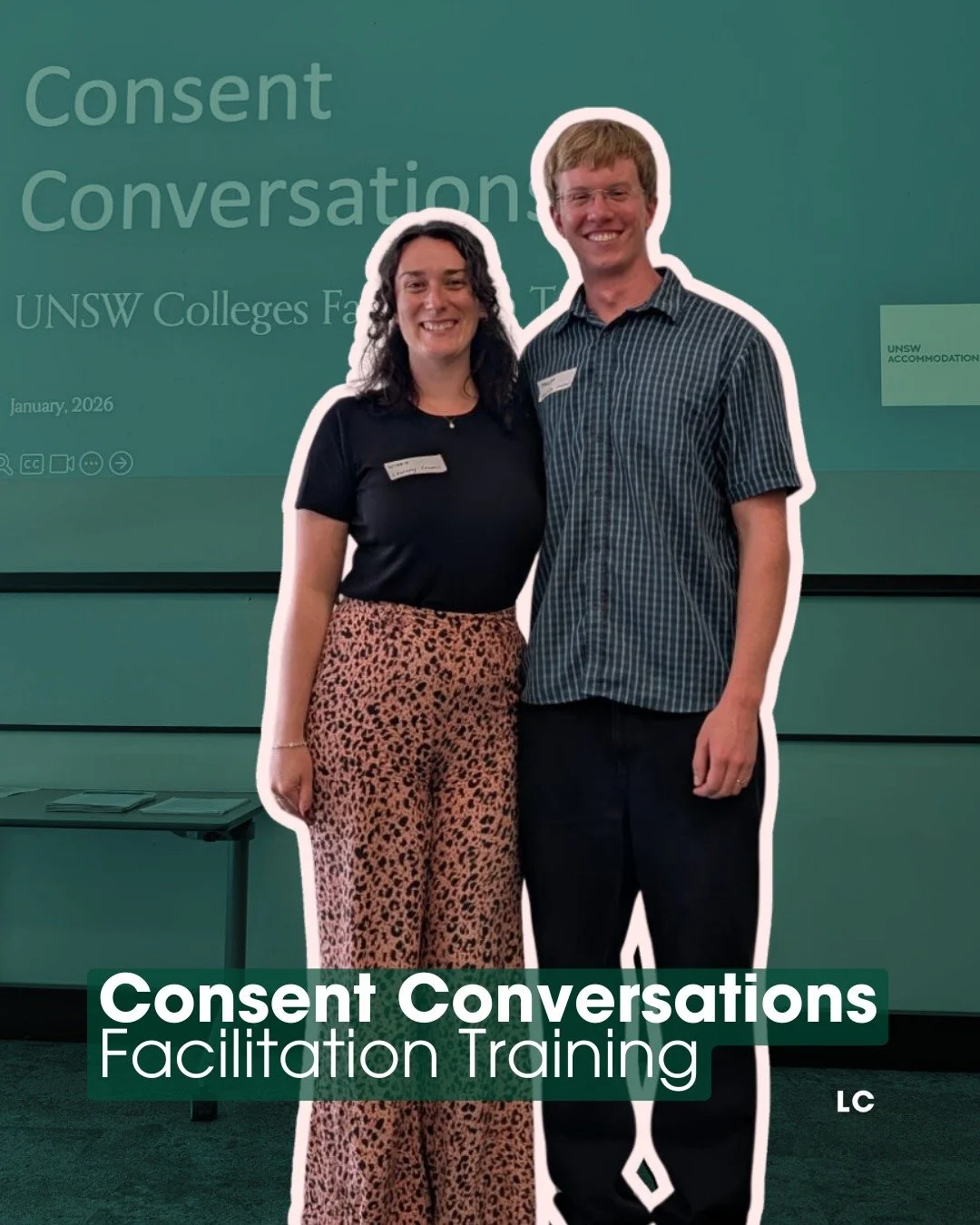 Winnie and Fraser at UNSW Colleges @unswaccommodation kicking off O-week 2026 with 𝘾𝙤𝙣𝙨𝙚𝙣𝙩 𝘾𝙤𝙣𝙫𝙚𝙧𝙨𝙖𝙩𝙞𝙤𝙣𝙨 𝙎𝙩𝙪𝙙𝙚𝙣𝙩 𝙁𝙖𝙘𝙞𝙡𝙞𝙩𝙖𝙩𝙞𝙤𝙣 𝙏𝙧𝙖𝙞𝙣𝙞𝙣𝙜

At Learning Consent our 𝘾𝙤𝙣𝙨𝙚𝙣𝙩 𝘾𝙤𝙣𝙫𝙚𝙧𝙨𝙖𝙩𝙞𝙤𝙣𝙨 w