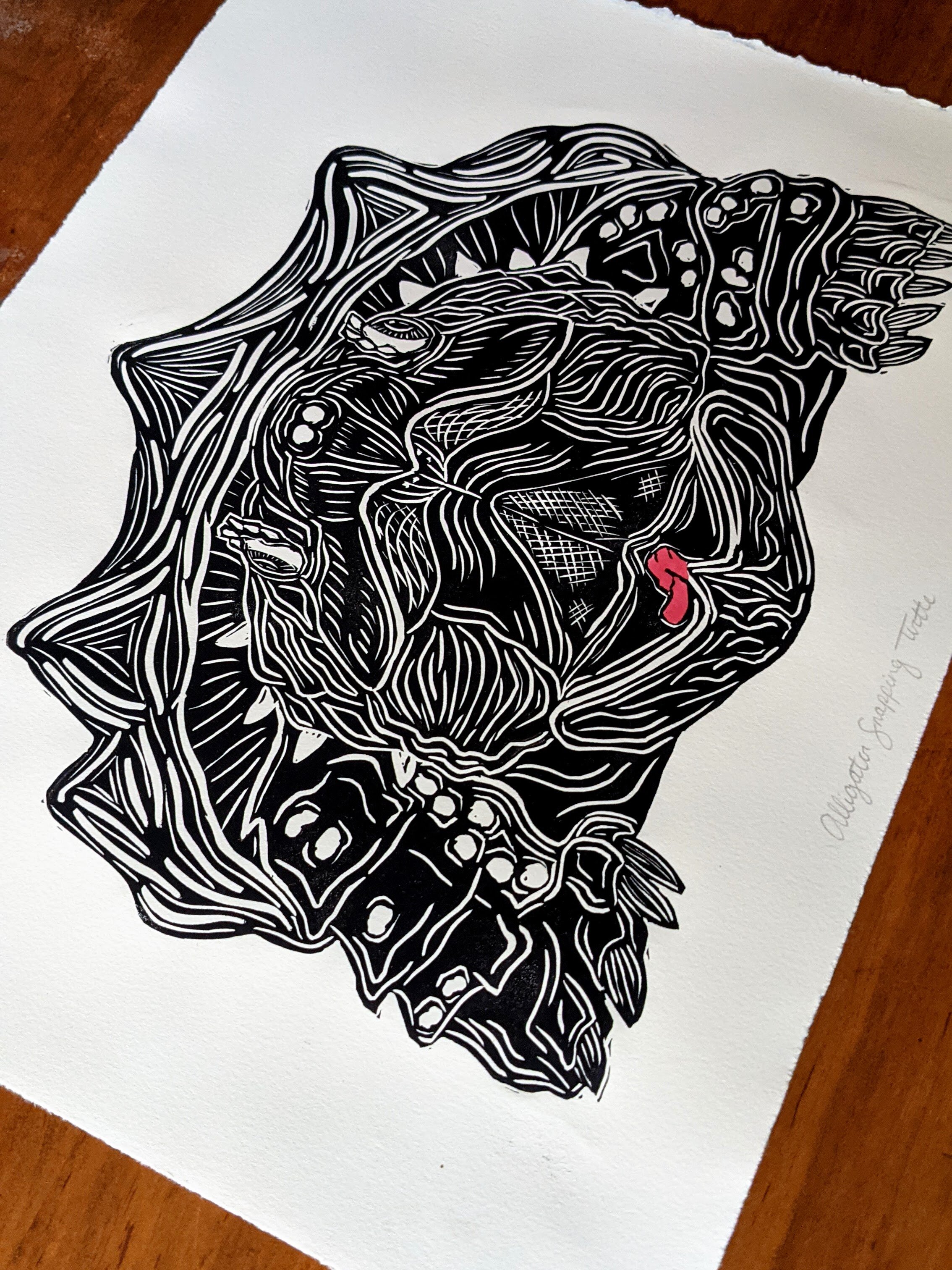Alligator Snapping Turtle Print