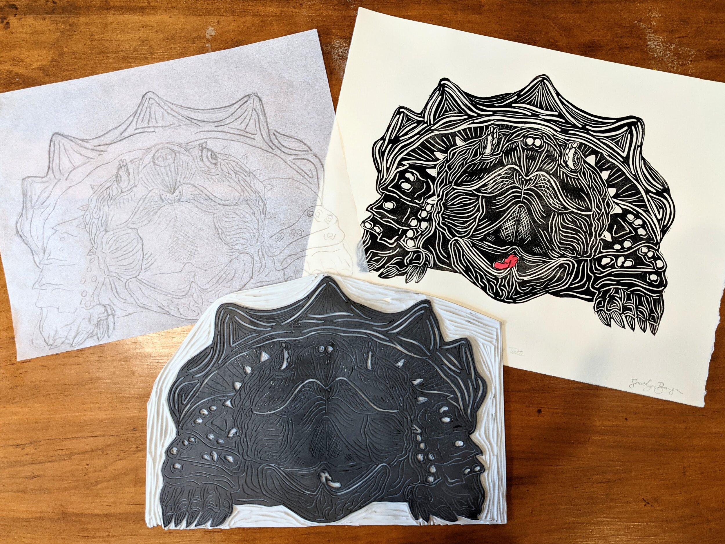 Print Process- Sketch, Block & Print