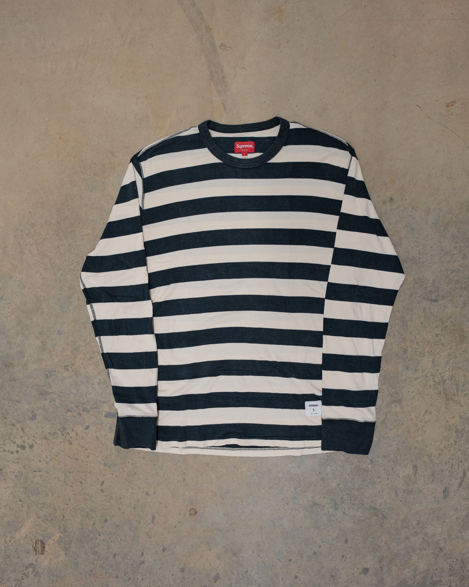 Supreme Striped Longsleeve Tee - L — Plus 1
