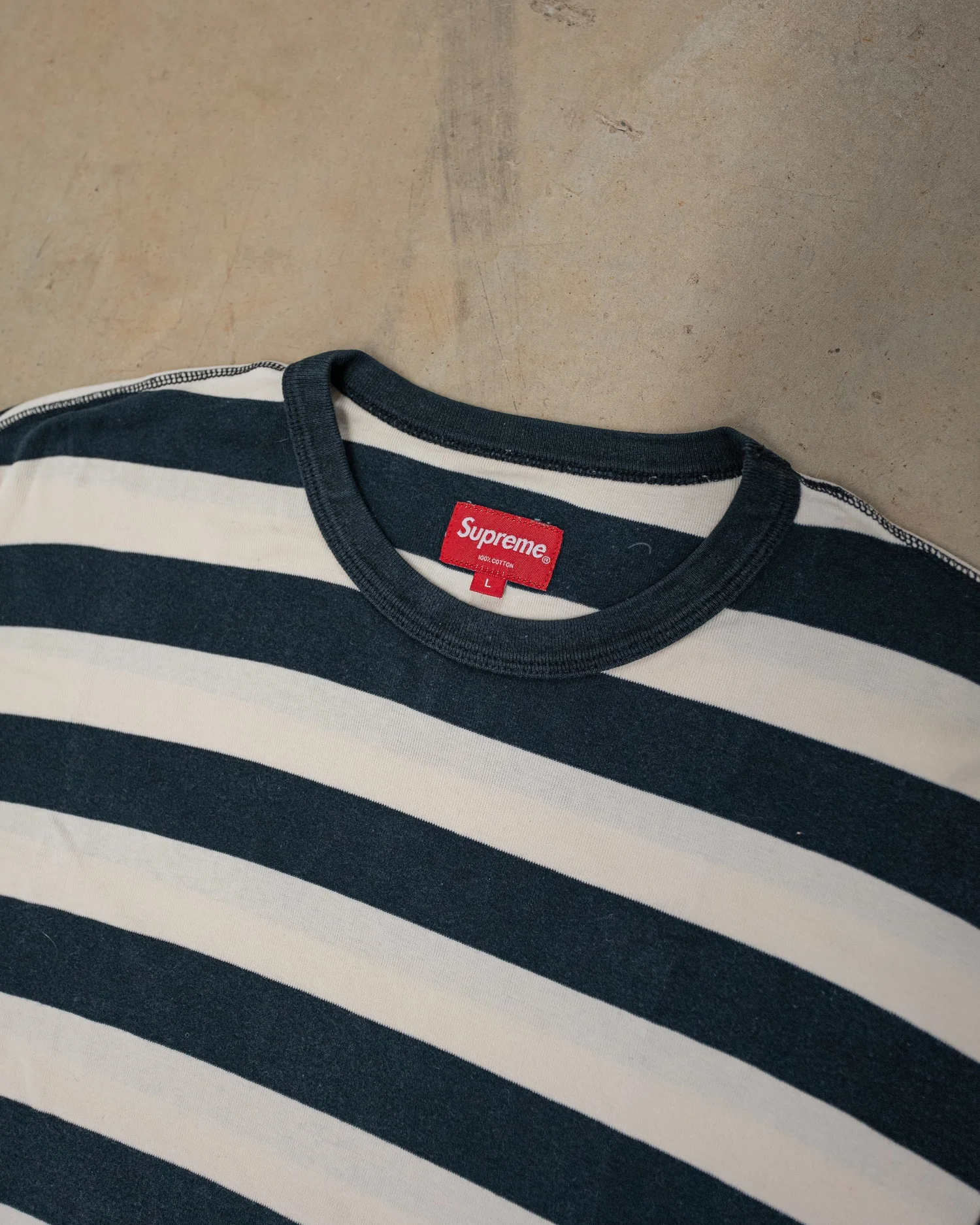 Supreme Striped Longsleeve Tee - L — Plus 1