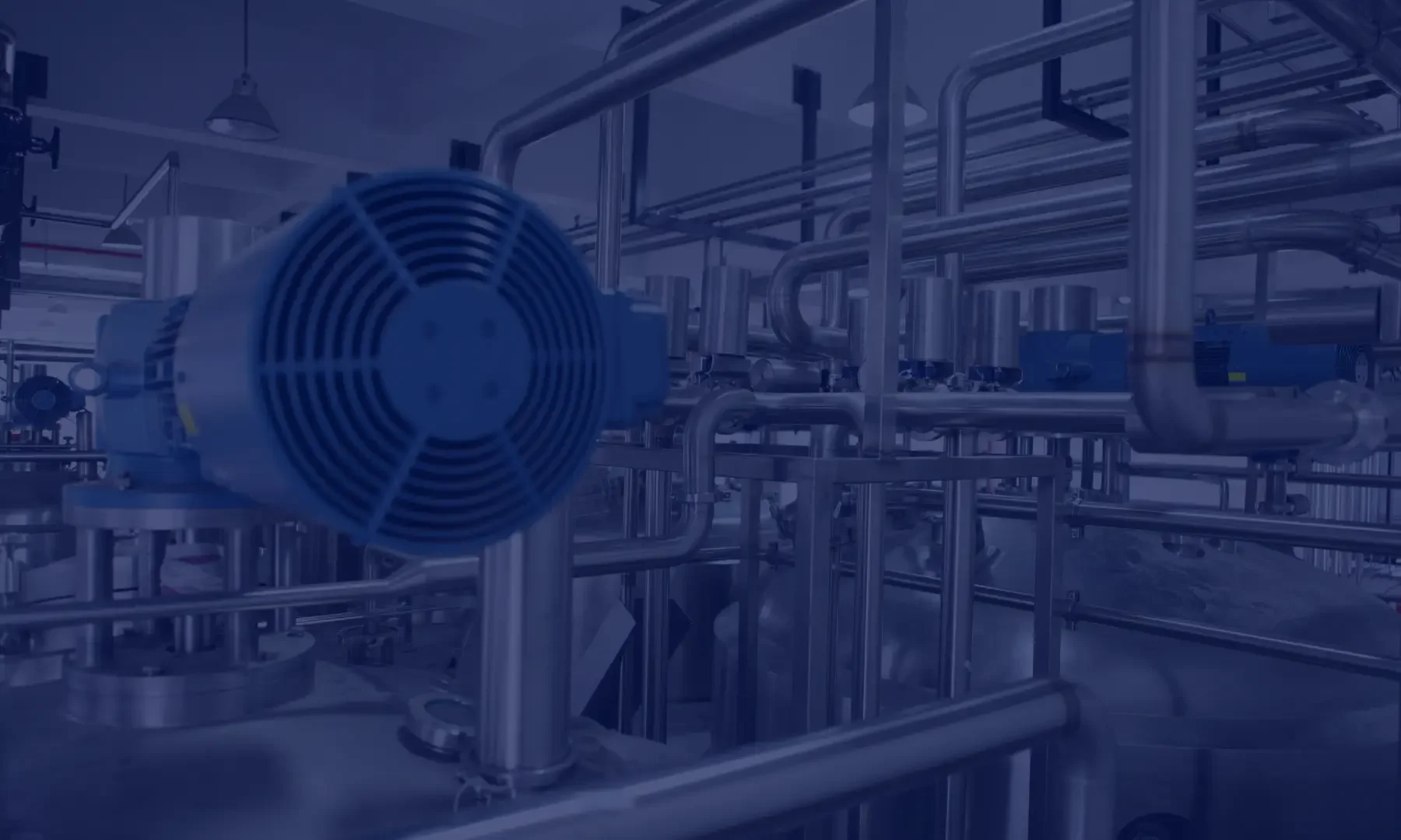 Complex stainless steel industrial cleaning system.