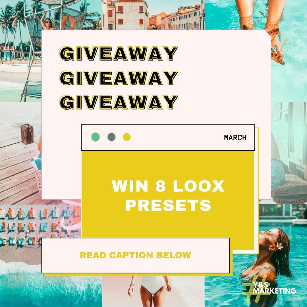 ✨ Giveaway Alert

We are so excited to announce Y&amp;S Marketing is now 👉 Y&amp;S Digital Growth 🚀

In honor of our rebranding, we are giving away 8 LOOX LIGHTROOM PRESETS PACK FOR MOBILE AND DESKTOP ($60 Value) ‼️
*Swipe to see all the presets in